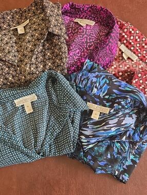 Dana Buchman Bundle (Lot Of 5) Sleeveless Collared Blouses. XL